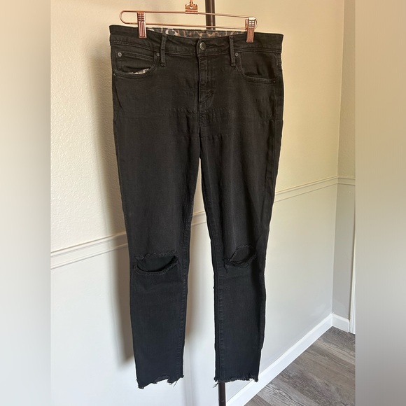 Joe’s Flawless The Finn Ankle Skinny Ripped Black Denim Jeans Women’s 28 - Picture 1 of 10